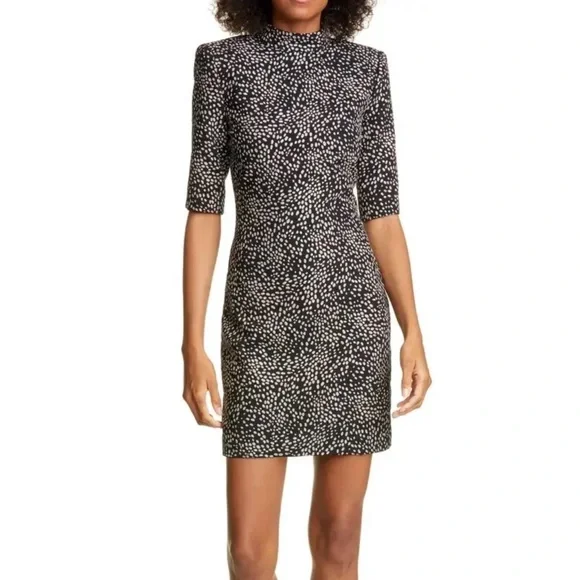 NWT $395 Alice + Olivia Black and Silver Mini Dress - Picture 4 of 11